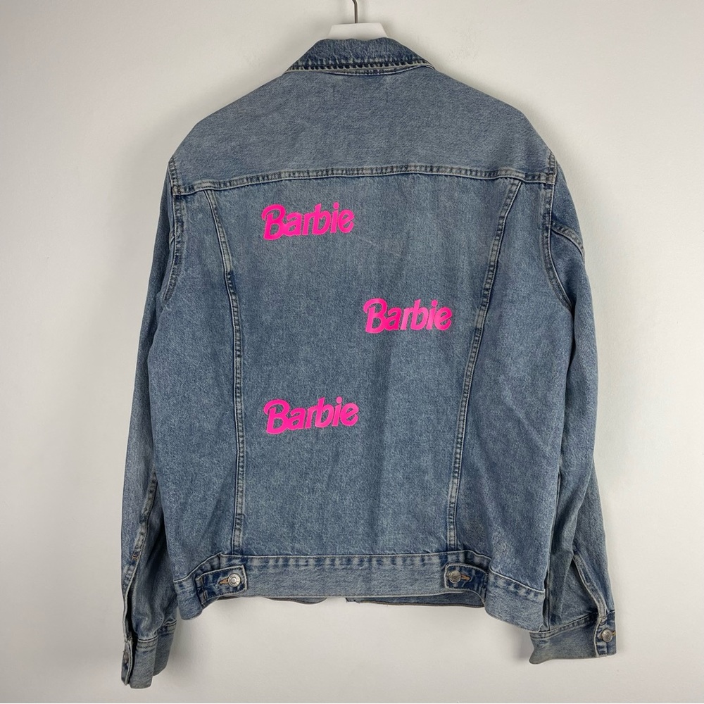 Vintage Barbie Denim Medium Wash Jean Jacket Size XL - Picture 1 of 7